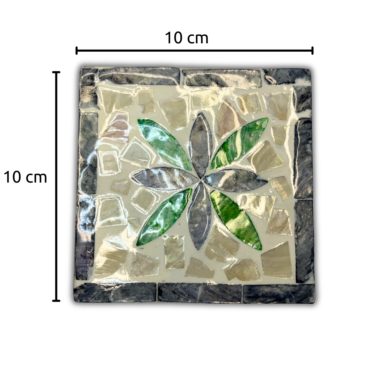 6 قطع من قواعد الأكواب المزخرفة بنقشة عرق اللؤلؤ