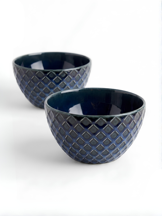2'li Stoneware Lacivert Bowl Kasesi