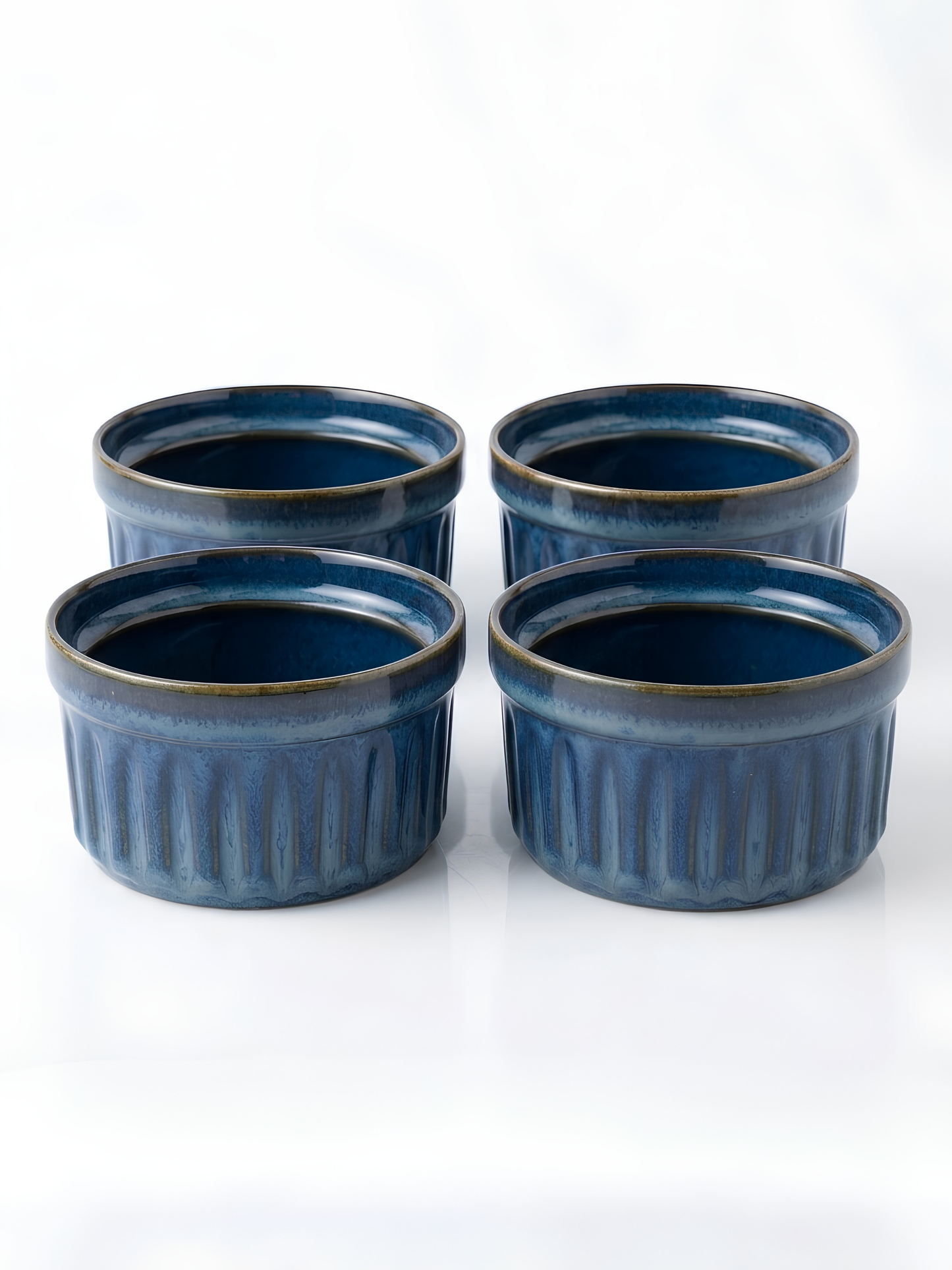 4'lü Stoneware Lacivert Sufle Kasesi