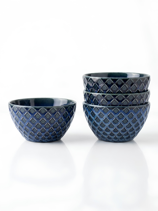 4'lü Stoneware Lacivert Bowl Kasesi