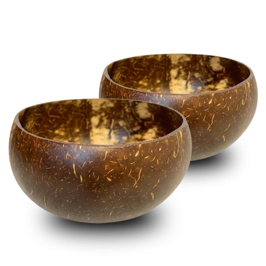 2'li Set Jumbo Boy Doğal ve El Yapımı Hindistan Cevizi Kase