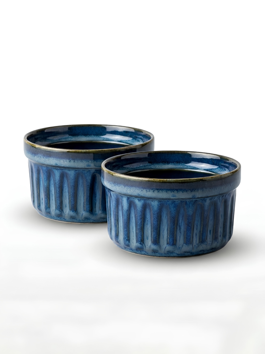 2'li Stoneware Lacivert Sufle Kasesi