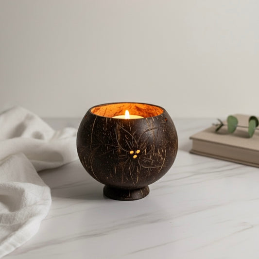 Coconut Shell Candle Holder