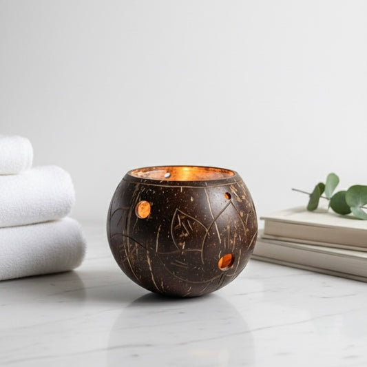 Coconut Shell Candle Holder