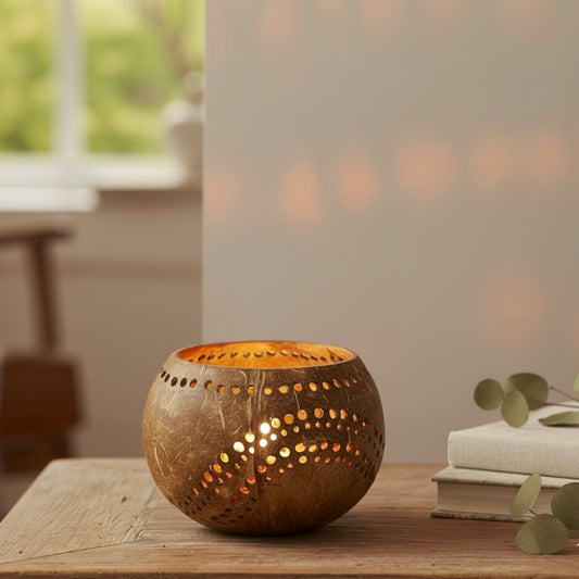Coconut Shell Candle Holder