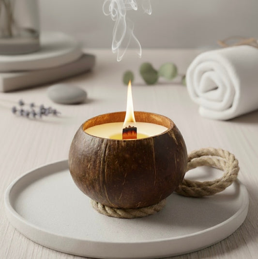 Hindistan Cevizi Mum 450 gr - Hindistan Cevizi Kokulu Soya Mum - Coconut Candle Soy Wax