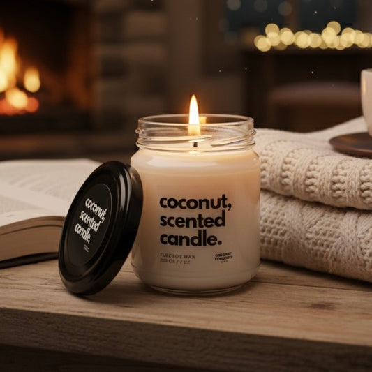 Hindistan Cevizi Kokulu Soya Mum 200 gr - Coconut Scented Soy Wax Candle