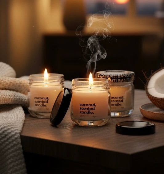 Coconut Scented Soy Wax Candle Set of 3
