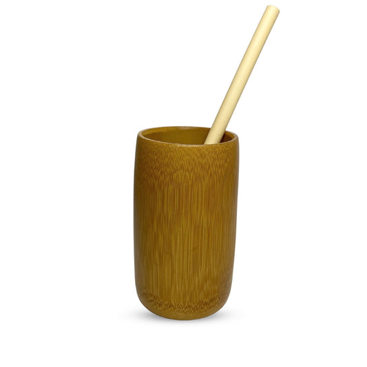 Bamboo Cup, Bamboo Straw and Straw Cleaning Brush