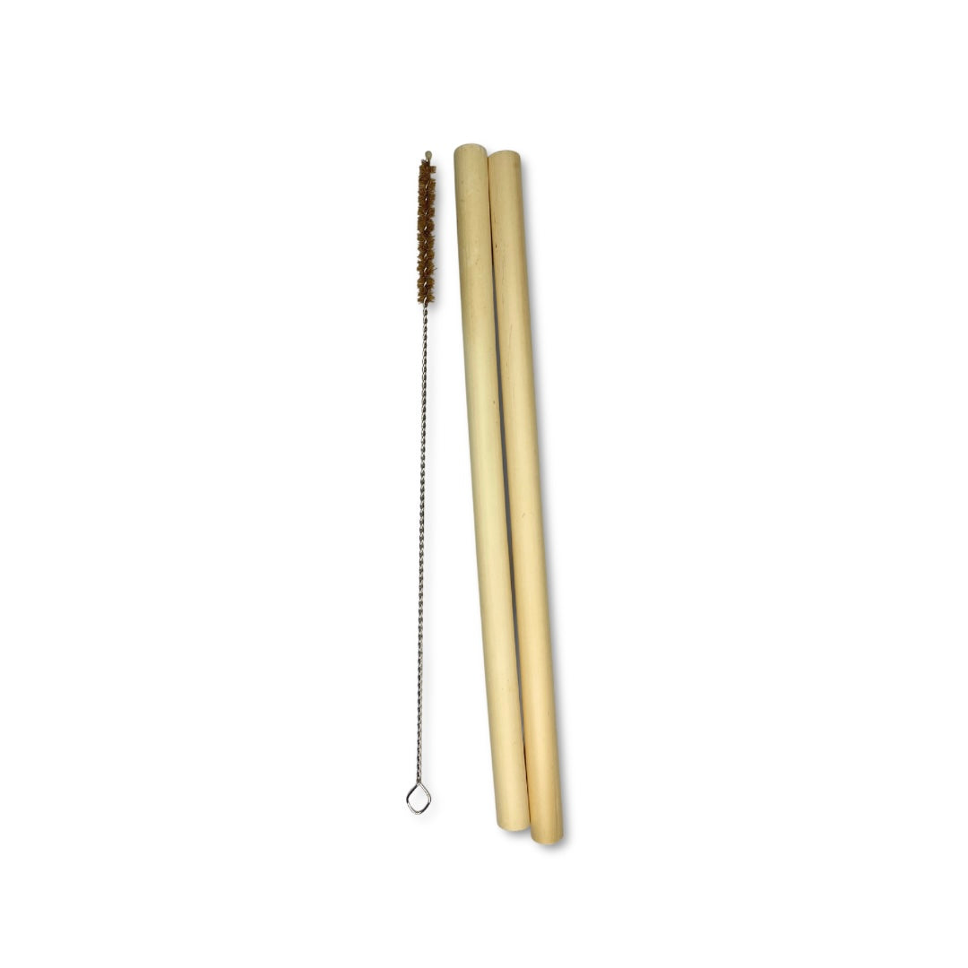 8 Bamboo Straws and 1 Bamboo Cleaning Brush